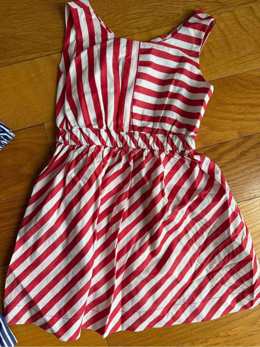 Zara Red and White Striped Cotton Girls' Casual Dress